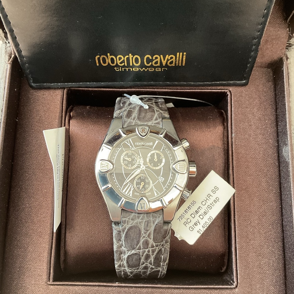 Roberto Cavalli Men’s Silver Chronograph Watch